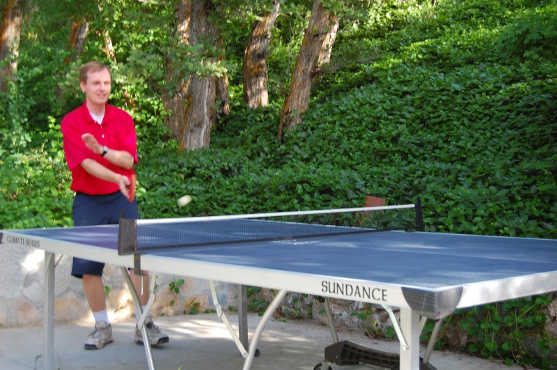 Richard playing ping pong