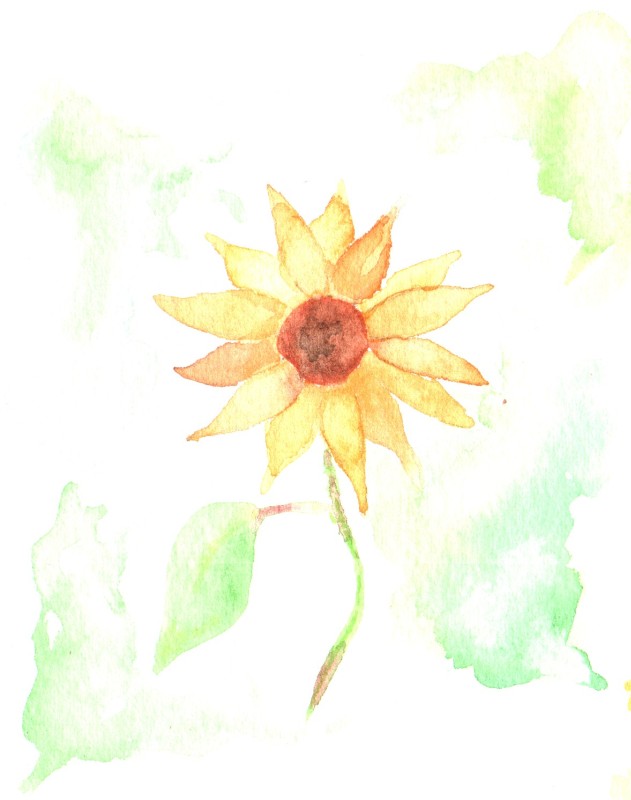 Sunflower watercolor by Paige