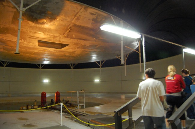 The "lung" which is a 20-ton rubber and concrete air pressure regulator.